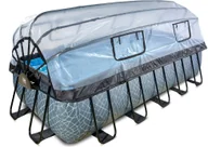 Baseny ogrodowe - Exit Basen Stone szary prostokątny 540 x 250 x 122 cm składany dach drabinka pompa filtrująca 30.47.53.00 - miniaturka - grafika 1