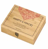 Zestawy do wina - Murrano Elektryczny korkociąg zestaw do wina w skrzynce z nadrukiem dla pary ZDW5-038 - miniaturka - grafika 1