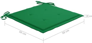 vidaXL vidaXL Poduszki na krzesła ogrodowe, 6 szt., zielone, 50x50x4 cm - Poduszki na krzesła - miniaturka - grafika 6