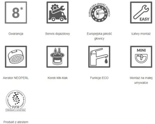 Laveo Bateria umywalkowa z korkiem Klik-Klak grafit MURO BAU 922D - Baterie umywalkowe - miniaturka - grafika 3