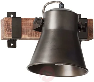 Brilliant Reflektor ścienny Plow, czarny/ciemne drewno - Lampy ścienne - miniaturka - grafika 5