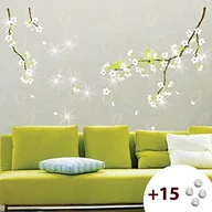 Naklejki na ścianę - Ambiance Drzewo w kształcie gruszki z kwiatami naklejka ścienna tatuaż ścienny naklejka na ścianę AMB-0024_Multicolor - miniaturka - grafika 1