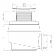 Syfony - Omnires Syfon wannowo-brodzikowy czarny mat WB01XBL - miniaturka - grafika 1