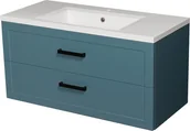 Szafki łazienkowe - Gante Niebieska szafka z umywalką 100/46 seria Meiva N MVA-N-U100/46/2 + MEWA - miniaturka - grafika 1