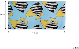 Beliani Dywan w rybki 80 x 140 cm niebieski FIZME - Dywany - miniaturka - grafika 7