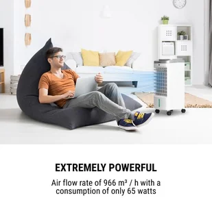 OneConcept OneConcept Freshboxx Pro, chłodnica powietrza, 3 w 1, 65 W, 966 m3/h, 3 prędkości nawiewu, biała ACO17-FreshboxxProWH - Klimatory - miniaturka - grafika 2