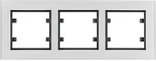 Klawisze i ramki - Schneider LUMINA-PASSION-Ramka-3-krotna-pozioma-szkło-białe WL9230 - miniaturka - grafika 1