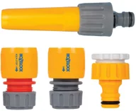 Inne akcesoria do nawadniania - Hozelock Czteroczęściowy zestaw złącz i dysz do węża ogrodowego, żółty Hozelock (2355P6001) - miniaturka - grafika 1