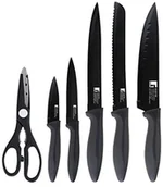 Noże kuchenne - Bergner BERGNER zestaw q1968 Osaka  DE 5 cuchillos Y Tijeras, 1 cm, Color negro BG-9075-BK - miniaturka - grafika 1