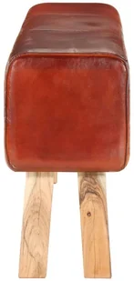 VidaXL Lumarko Kozioł gimnastyczny, 160 cm, brązowy, skóra i drewno mango 320607 VidaXL - Ławki do przedpokoju - miniaturka - grafika 3