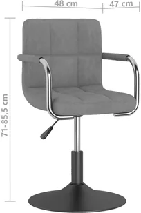 Fotel biurowy, krzesło biurowe vidaXL Obrotowe krzesło biurowe, jasnoszare, tapicerowane aksamitem! 334606 - Fotele i krzesła biurowe - miniaturka - grafika 9