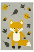Dywany dla dzieci - 160x225 cm Szary Dywan Dziecięcy Leśny Lis Liście - miniaturka - grafika 1