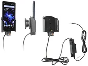 Uchwyty samochodowe do telefonów - Brodit AB Uchwyt do Sony Xperia XZ2 Compact z wbudowaną ładowarką samochodową do profesjonalnego montażu 727052 - miniaturka - grafika 1