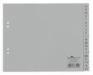 DURABLE Przekładki A-Z do segregatora A4 szare 6500-10 - Przekładki do segregatorów - miniaturka - grafika 2