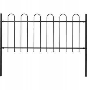 Panel ogrodzeniowy z zaokrąglonymi końcami, 1,7 x 0,8 m, czarny - Ogrodzenia - miniaturka - grafika 2