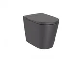 Miski WC - Roca A347526640 INSPIRA ROUND Miska wc stojąca Rimless BTW 560x370 ONYX - miniaturka - grafika 1