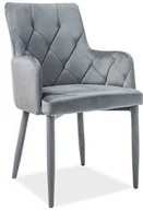 Krzesła - Signal Krzesło RICARDO Velvet Szary [Dostępny po 2019-08-06] RICARDOVS - miniaturka - grafika 1