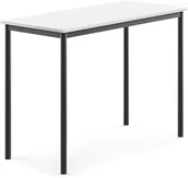 Meble do szkół i przedszkoli - AJ Produkty Stół BORS, 1200x600x900 mm, laminat biały, antracyt - miniaturka - grafika 1