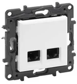 Gniazdka elektryczne - Legrand Gniazdo teleinformatyczne Niloe Step 863170 2 x RJ45 kat 6A STP podwójne białe - miniaturka - grafika 1