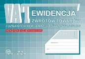 Druki akcydensowe - Ewidencja VAT zwrotutowaru i uznanych reklamacji A4 Vu72-u) - miniaturka - grafika 1
