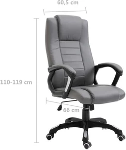 Fotel biurowy, krzesło biurowe vidaXL Krzesło biurowe, antracytowe, sztuczna skóra - Fotele i krzesła biurowe - miniaturka - grafika 8