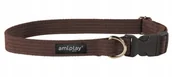 Obroże dla psów - AmiPlay Cotton Obroża M 35-50/2 cm Brązowa - miniaturka - grafika 1