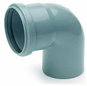 Odwodnienia, kanały i akcesoria - Pipelife Kolano kanalizacyjne 88° 110 mm szare - miniaturka - grafika 1