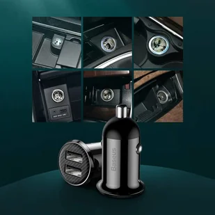 Baseus Grain Pro ładowarka samochodowa 2x USB 4,8 A czarny (CCALLP-01) - Ładowarki samochodowe - miniaturka - grafika 33