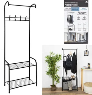 Intesi Stojak/ wieszak do przedpokoju czarny - Wieszaki i stojaki - miniaturka - grafika 3