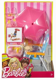 Mattel Barbie Akcesoria wypoczynkowe z leżakiem DVX49 MA-DVX49 1/3 - Akcesoria dla lalek - miniaturka - grafika 3