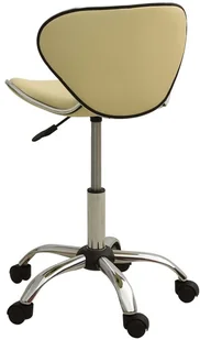 Fotel biurowy, krzesło biurowe VidaXL Taboret kosmetyczny, kremowy, sztuczna skóra 323677 VidaXL - Fotele i krzesła biurowe - miniaturka - grafika 4