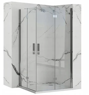 Rea Molier drzwi prysznicowe 90 cm chrom/szkło przezroczyste REA-K8539 - Ścianki i drzwi prysznicowe - miniaturka - grafika 3