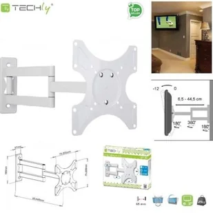 Techly Techly Uchwyt ścienny LCD/LED 19-37cali podwójne ramię regulowany biały - Akcesoria do monitorów - miniaturka - grafika 3