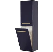Szafki łazienkowe - Gante Słupek łazienkowy wiszący z koszem granatowy mat 143x40 cm Belli Gold BEL-GN-RW/K - miniaturka - grafika 1