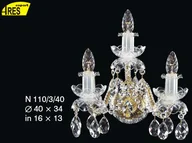 Lampy ścienne - Elite bohemia Kinkiet kryształowy na 3 żarówek - Elite Bohemia N 855/3/03 - miniaturka - grafika 1