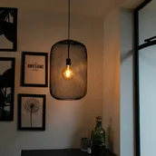 Lampy sufitowe - QAZQA Nowoczesna lampa wisząca czarna - Bliss Mesh - miniaturka - grafika 1