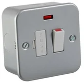 Bezpieczniki elektryczne - Grene Knightsbridge Knightsbridge M6300N metal platerowany 13A przełączany stożkowy z neonem, 230 V, srebrny M6300N - miniaturka - grafika 1