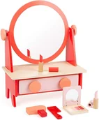 Zabawy w naśladowanie dorosłych - Small Foot Small Foot toaletka drewniana + akcesoriami + lusterko 11409 - miniaturka - grafika 1
