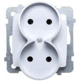 Gniazdka elektryczne - Ospel elektro Gniazdo Podwójne 2x2P - Karo GP-2SR/M/00 - miniaturka - grafika 1