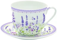 Filiżanki - Nuova R2S Easy life DUŻA PORCELANOWA FILIŻANKA ZE SPODKIEM Lawendowa Łąka - 400 ml 1454 LAVF - miniaturka - grafika 1