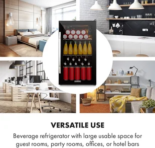 Klarstein Beersafe XXL Onyx, lodówka, A+, LED, 3 ruszt metalowe, szklane drzwi, onyks HEA-Beersafe-XXL-OX - Szafy i witryny chłodnicze - miniaturka - grafika 2