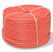 Żeglarstwo - shumee Skręcana lina z polipropylenu 8 mm 500 m pomarańczowa - miniaturka - grafika 1