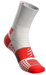 Compressport Skarpetki do biegania PRO MARATHON SOCKS biało-czerwone - Skarpetki sportowe męskie - miniaturka - grafika 2