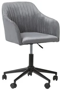 Fotel biurowy, krzesło biurowe Beliani Krzesło biurowe regulowane welurowe szare VENICE - Fotele i krzesła biurowe - miniaturka - grafika 4
