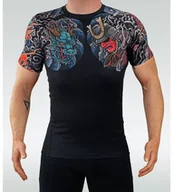 Bielizna sportowa męska - Ground Game Sklep RASHGUARD "BUSHIDO" 3.0 KRÓTKI RĘKAW (CZARNY) GROUND GAME - miniaturka - grafika 1