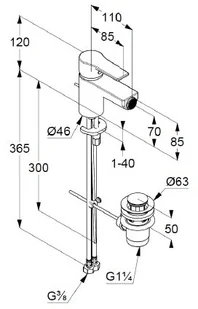 Kludi Zenta SL Bateria bidetowa chrom 485300565 - Baterie bidetowe - miniaturka - grafika 2