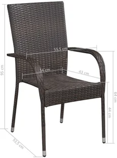 vidaXL 3-częściowy zestaw mebli ogrodowych, polirattan, brązowy 3072481 - Meble ogrodowe - miniaturka - grafika 9