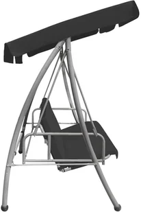 vidaXL Huśtawka ogrodowa z baldachimem, 192x118x175 cm, antracytowa - Huśtawki vidaXL Huśtawka ogrodowa z baldachimem, 192x118x175 cm, antracytowa - Huśtawki - miniaturka - grafika 3