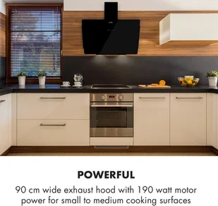 Klarstein Aurica 90 Czarny (CGCH3-Aurica-90-BL) - Okapy kuchenne - miniaturka - grafika 2