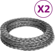 Pozostałe akcesoria do uprawy roślin - vidaXL Drut kolczasty NATO spiralny 2 szt. galwanizowana stal 60 m 3057513 - miniaturka - grafika 1